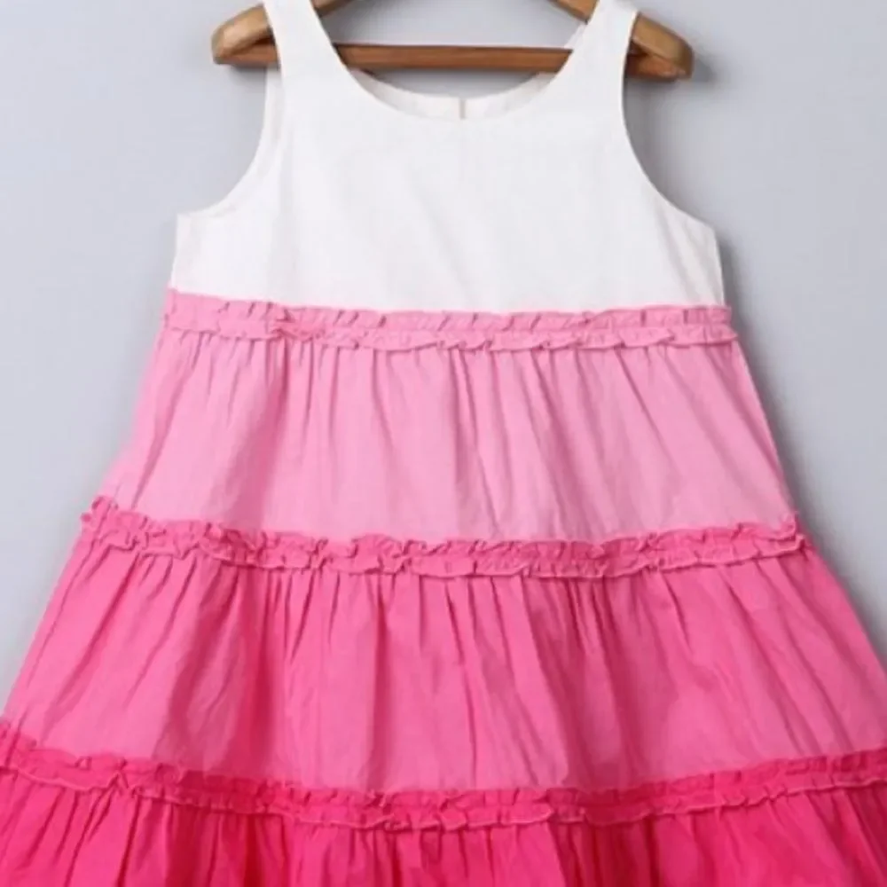Pink Ombre Tiered Dress